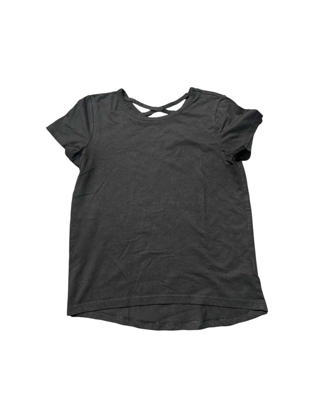 Old Navy Girls Black Softest Tee Criss Cross Back Top Size L 10-12